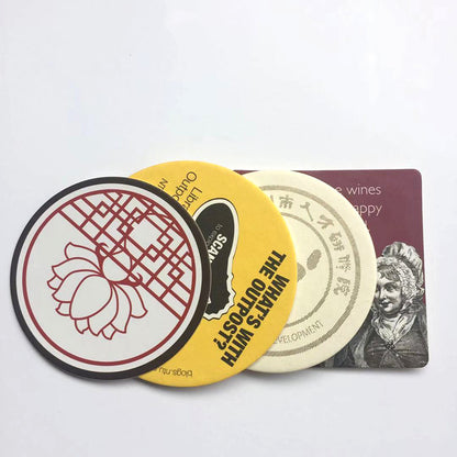 OEM Custom Wooden Coasters Factory | Square & Round MDF Cork Coasters Manufacturer | Absorbent Beverage & Bar Coasters Supplier HLCOA1010