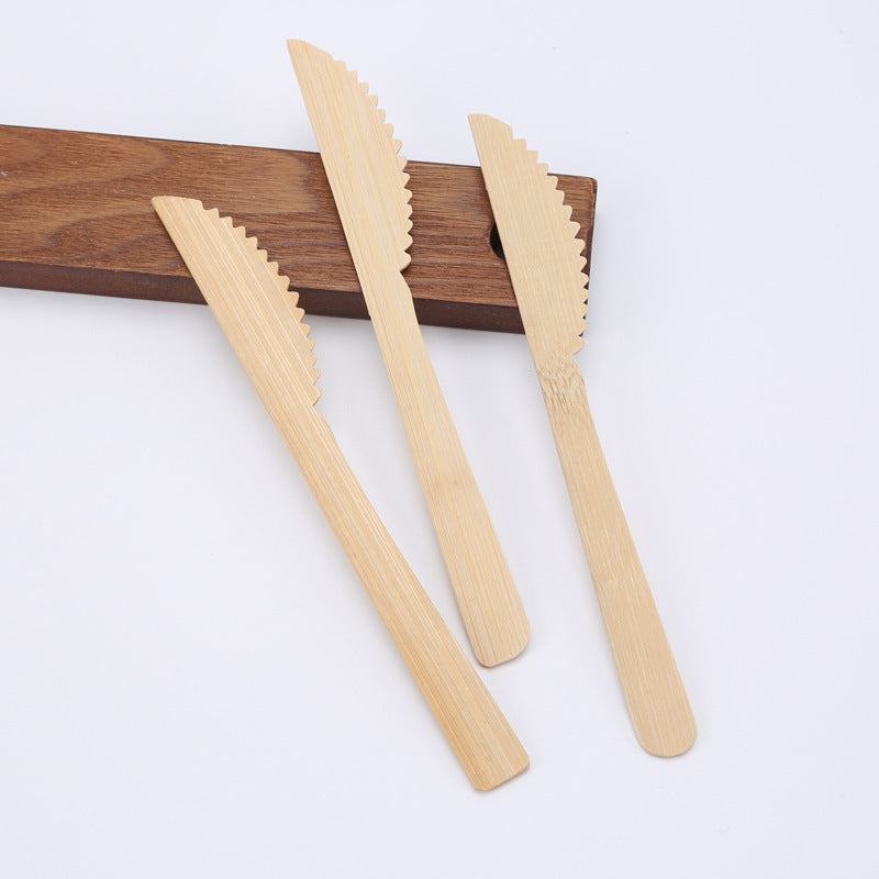 Disposable bamboo cutlery fork knife spoon made from natural bamboo for fast food packaging