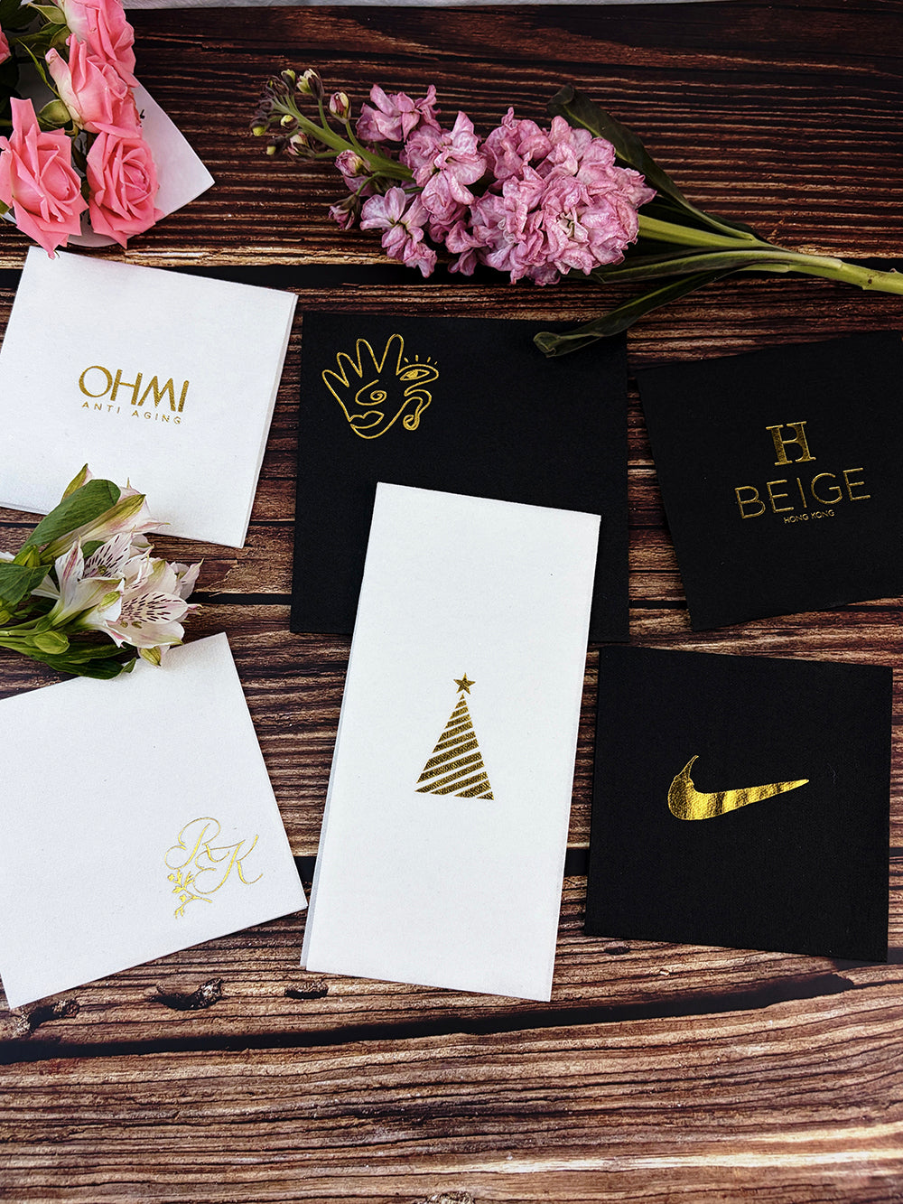 Bar Napkins with Foil Stamping Dinner Napkins