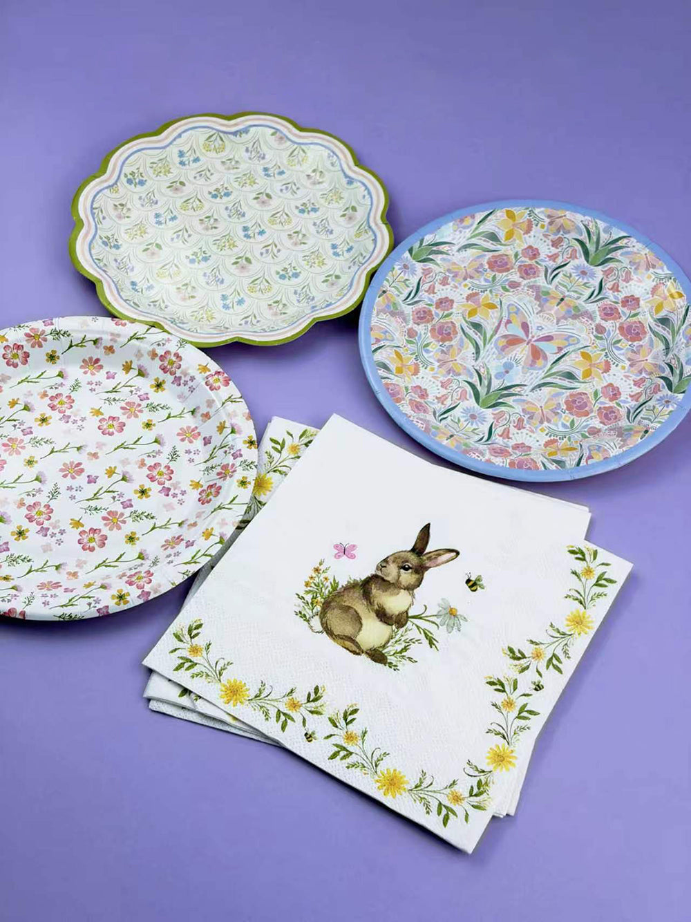 printed paper plates and printed paper napkins Easter