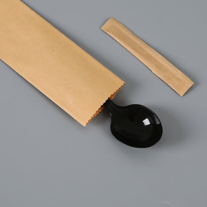 Customized kraft Disposable Cutlery Utensil Holder HL40KCB01