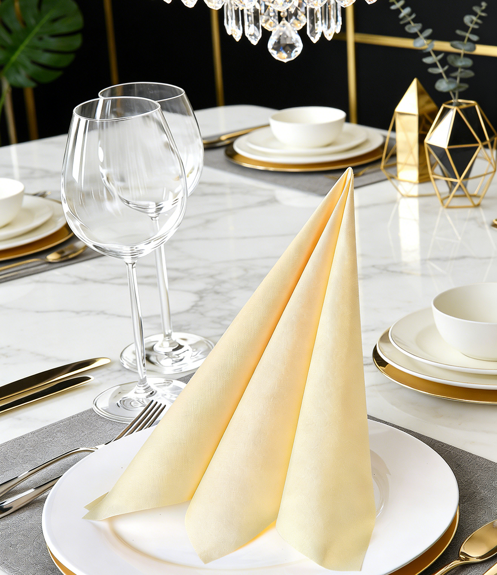 beige airlaid napkins colored for dinner