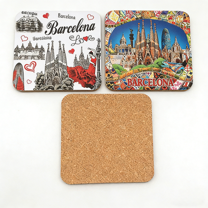 OEM Custom Wooden Coasters Factory | Square & Round MDF Cork Coasters Manufacturer | Absorbent Beverage & Bar Coasters Supplier HLCOA1010