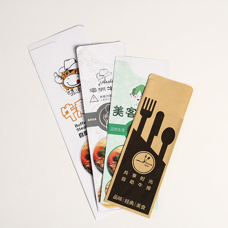 Customized Cardboard Disposable Cutlery Utensil Holder HL40CB01