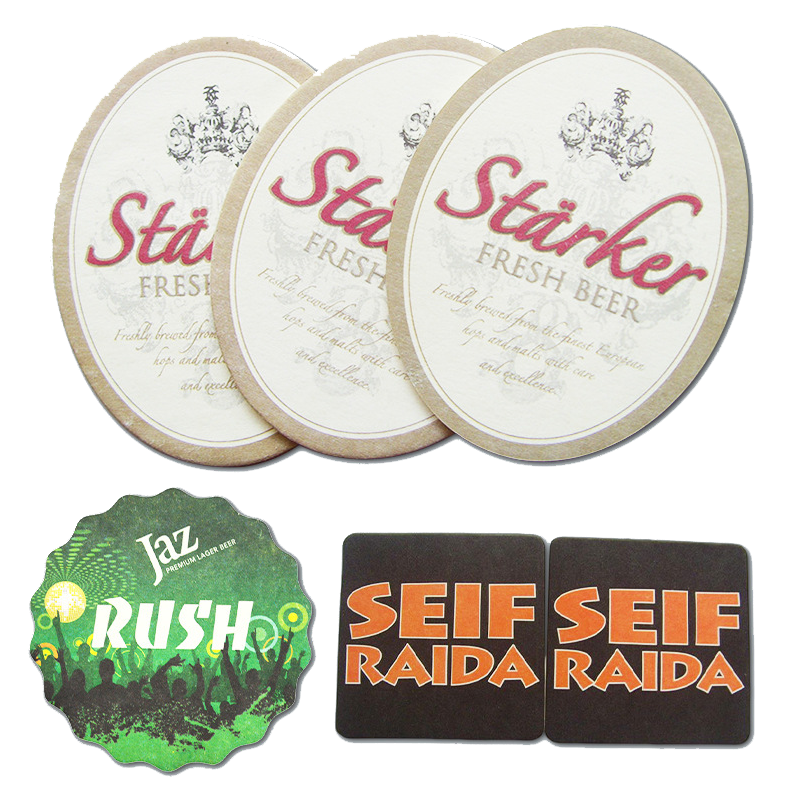 Absorbent Pulpboard Coasters Durable for Beer Cold Drinks Custom Sizes Shapes HLCOA1002