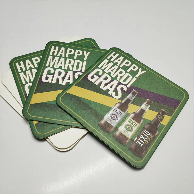 Absorbent Pulpboard Coasters Durable for Beer Cold Drinks Custom Sizes Shapes HLCOA1002