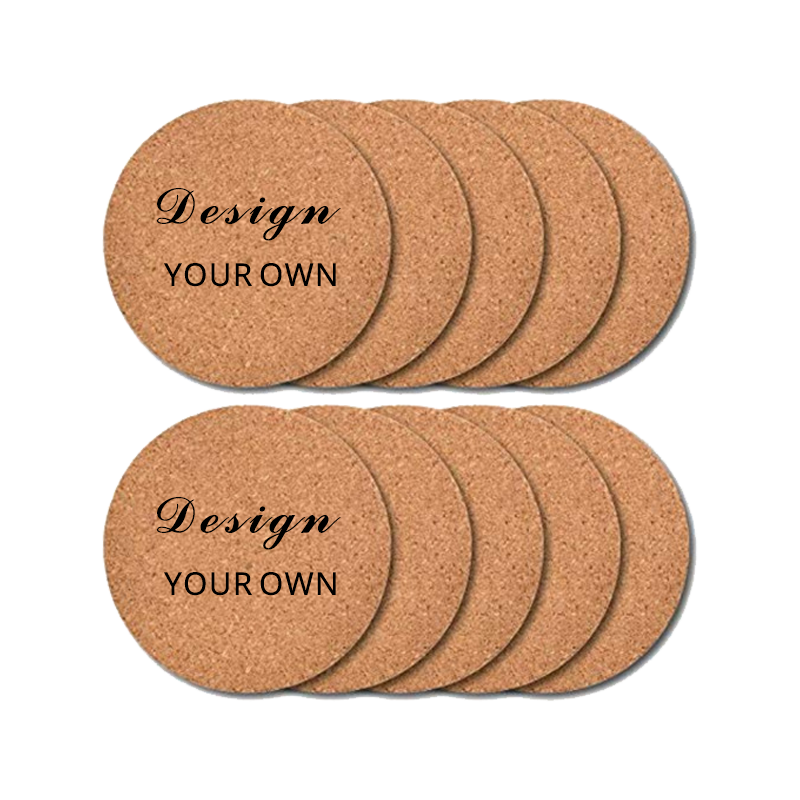 Custom Shaped Cork Coasters Absorbent Heat Resistant for Home Business Use HLCOA1003