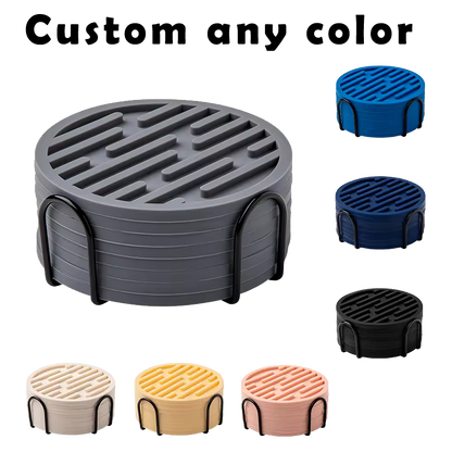 Anti-Slip Silicone Coasters Easy Clean & Customizable for Tabletop Protection HLCOA1004