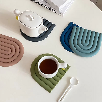 Anti-Slip Silicone Coasters Easy Clean & Customizable for Tabletop Protection HLCOA1004
