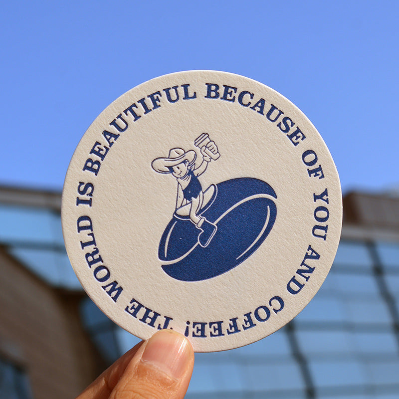 Custom absorbent paper coasters