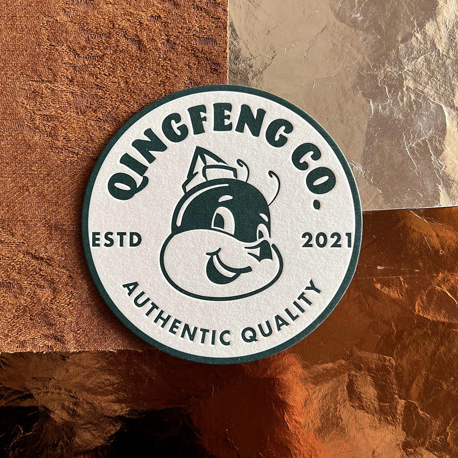 Custom letterpress paper coasters