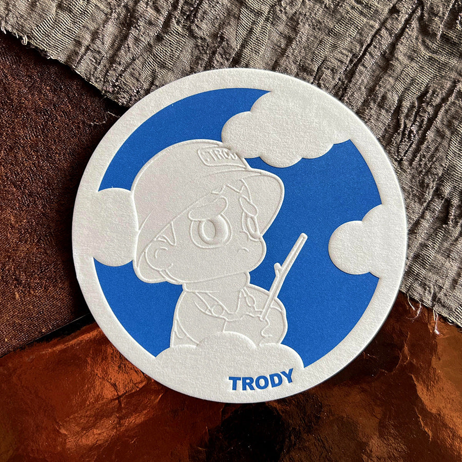 Branded embossed paper coasters