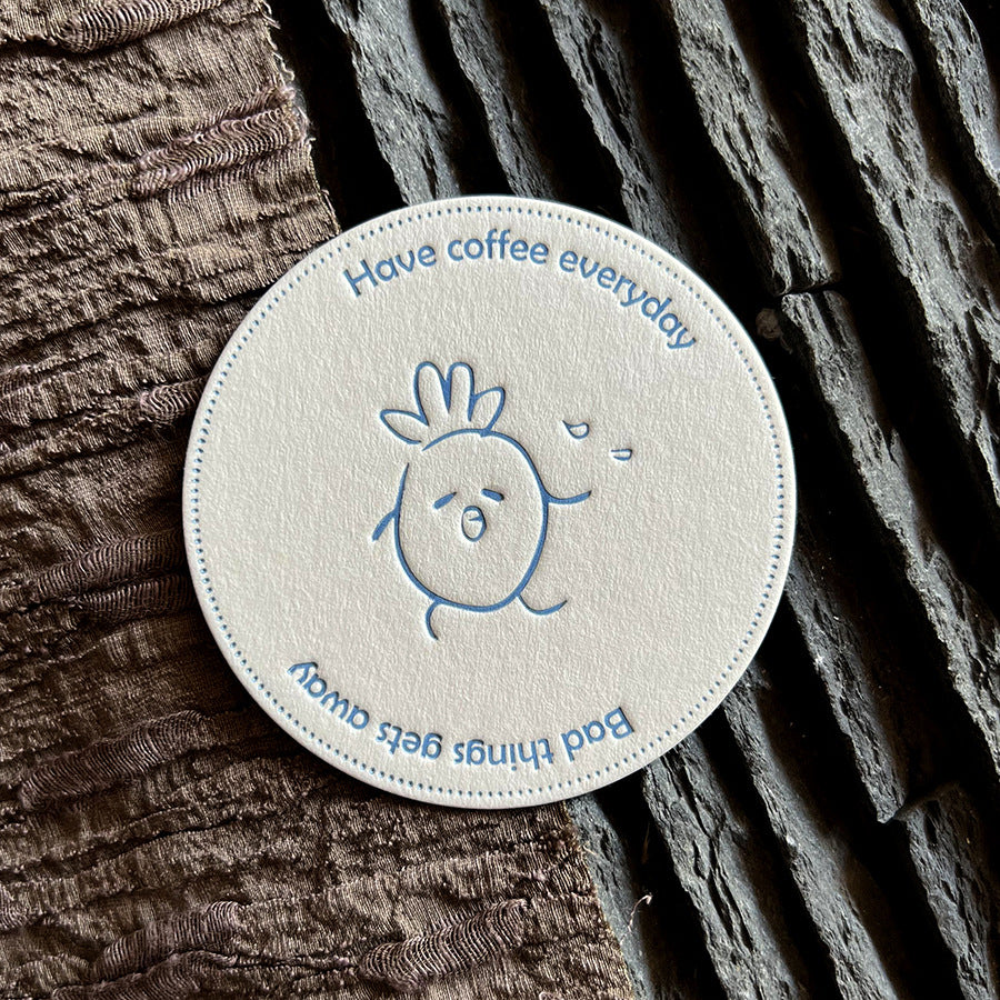 Absorbent paper coasters for cafe