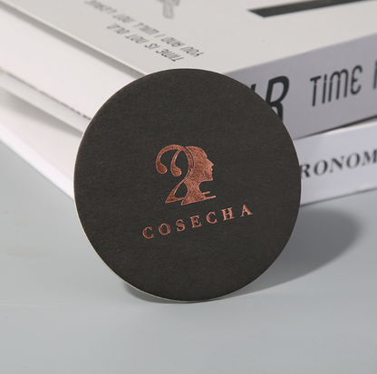 black absorbent paper coasters