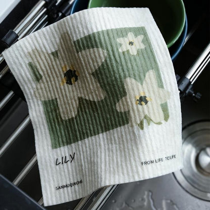 Patterned eco-friendly dishcloth