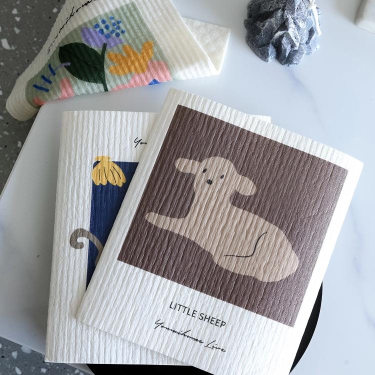 Decorative printed dishcloth