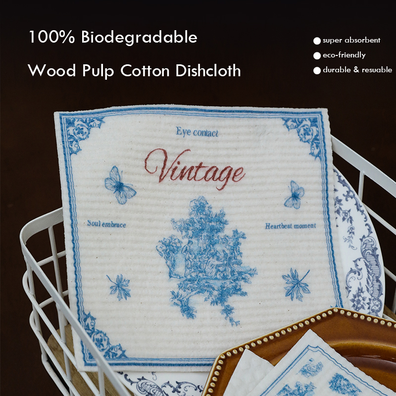 Custom Wood Pulp Cotton Dishcloth