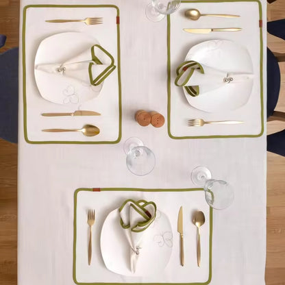 Elegant Cloth Placemats Custom Embroidery Diverse Fabrics For Dining Events HLPLA1004