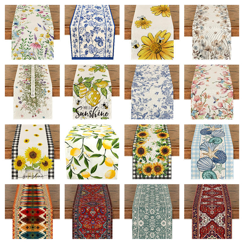 Custom Fabric Table Runners Triangular Long Strip Custom Sizes Party Home Decor HLTCL1001