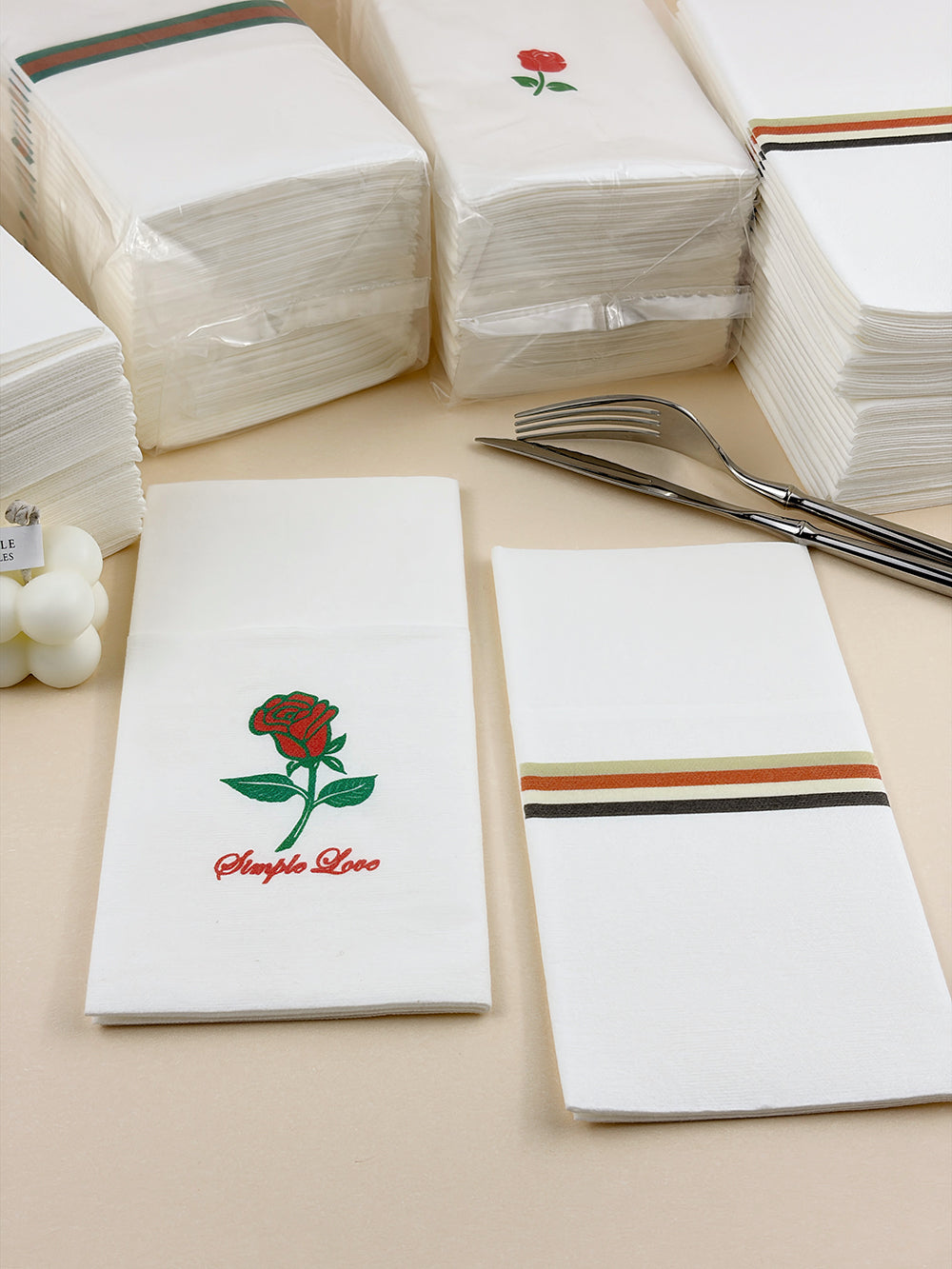 Rose airlaid napkins pre-folded napkins