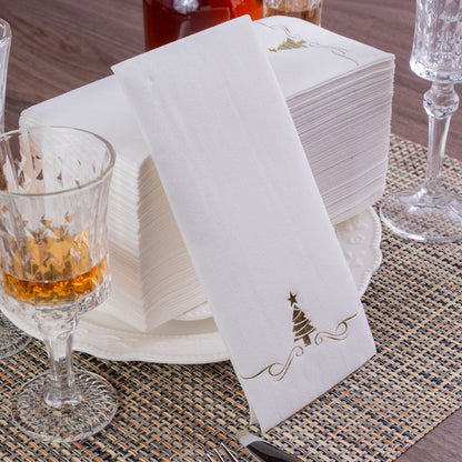 white airlaid napkins with hot stamping