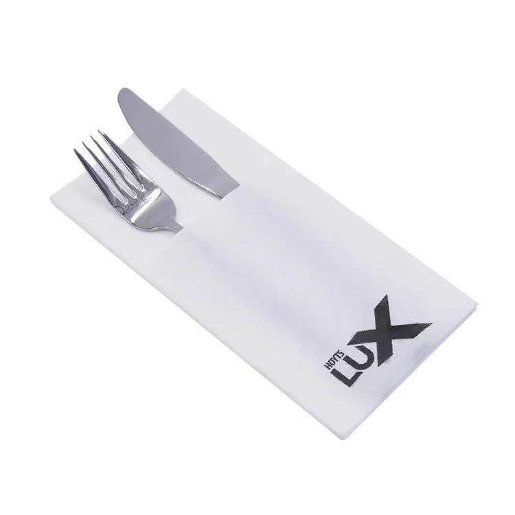 40x40 White Prefolded Airlaid Napkins Paper Dinner Napkins with Pockets for Silverware HL31NP01