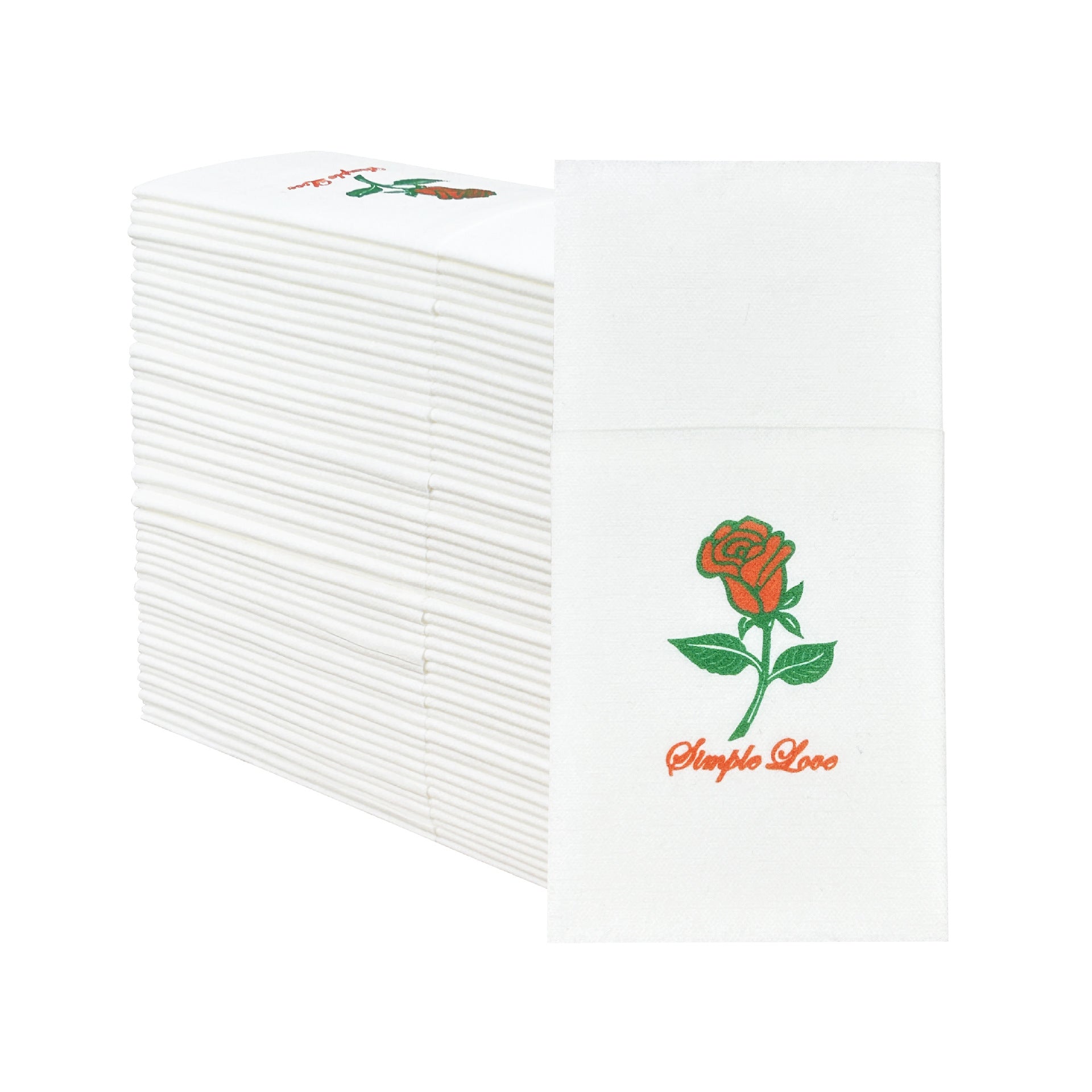 Custom Logo Rose Pocket Napkins – Disposable Linen-Like Paper Napkins with Cutlery Holder & Placemat, Ideal for Restaurants, Parties & Weddings HL31NP04