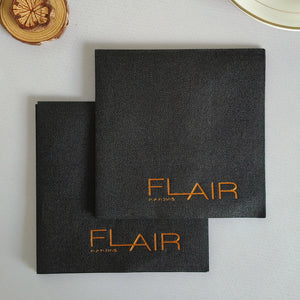 black airlaid napkins with hot stamping