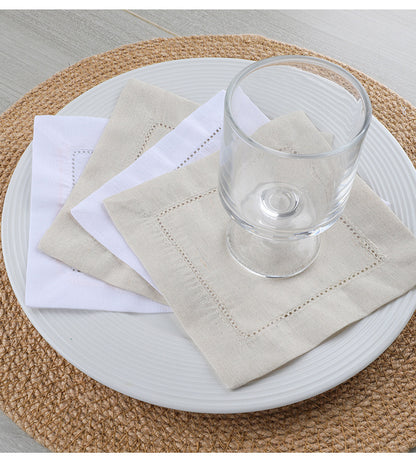 15x15 Amazon's Best-selling Personalized Embroidered Single-letter Cocktail Napkins, White Linen Napkins for Restaurants HLCLN2303