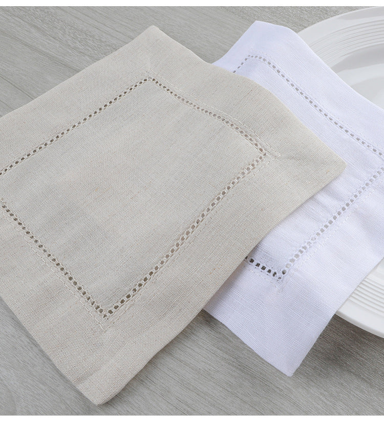 15x15 Amazon's Best-selling Personalized Embroidered Single-letter Cocktail Napkins, White Linen Napkins for Restaurants HLCLN2303