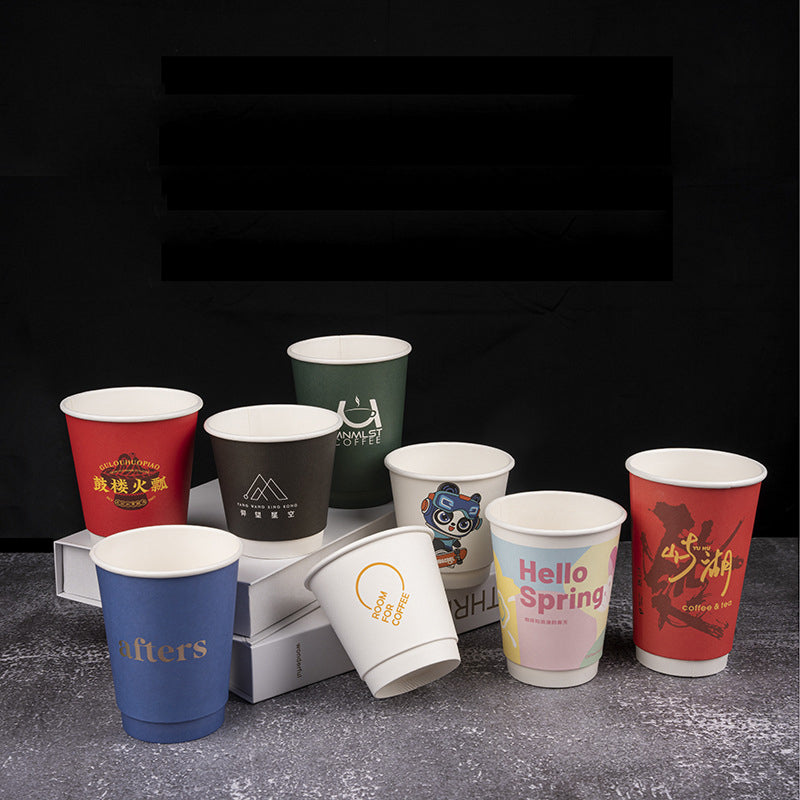 Disposable Coffee Cups Bulk – Custom Double Wall Insulated Paper Cups for Hot Drinks, Tea, Milk Tea & To Go HL07CP304