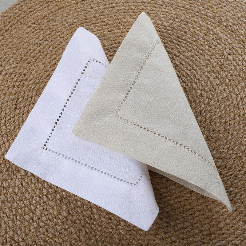 15x15 Amazon's Best-selling Personalized Embroidered Single-letter Cocktail Napkins, White Linen Napkins for Restaurants HLCLN2303