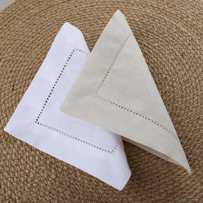 15x15 Amazon's Best-selling Personalized Embroidered Single-letter Cocktail Napkins, White Linen Napkins for Restaurants HLCLN2303