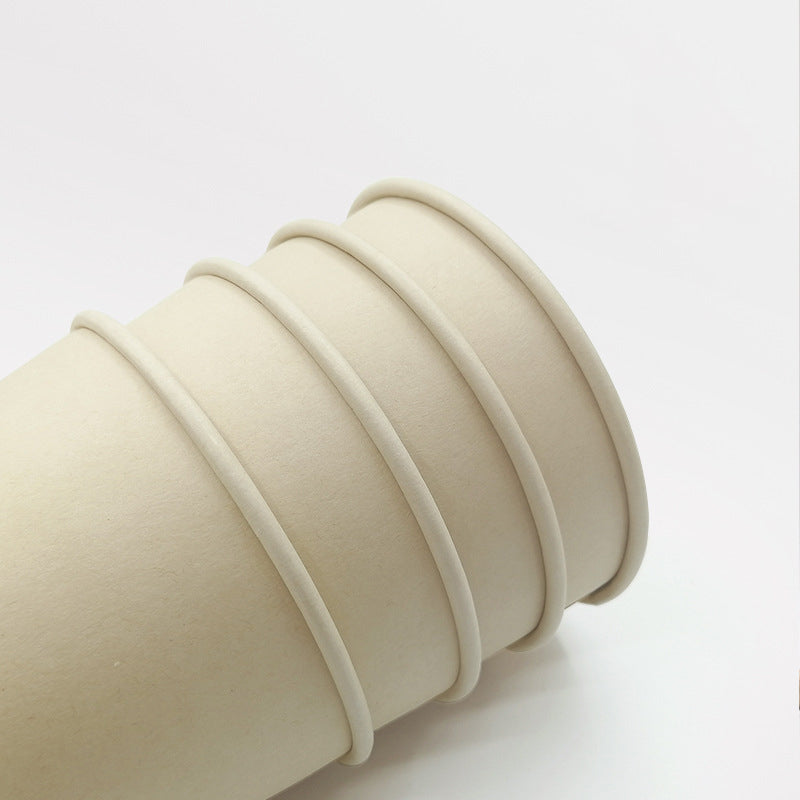 Biodegradable Sugarcane Fiber Coffee Cups with Lids – Eco-Friendly Disposable Hot Drink Cups, Natural Brown Compostable Paper Cups for Tea, Milk Tea, Coffee & Commercial Use HL07CP303