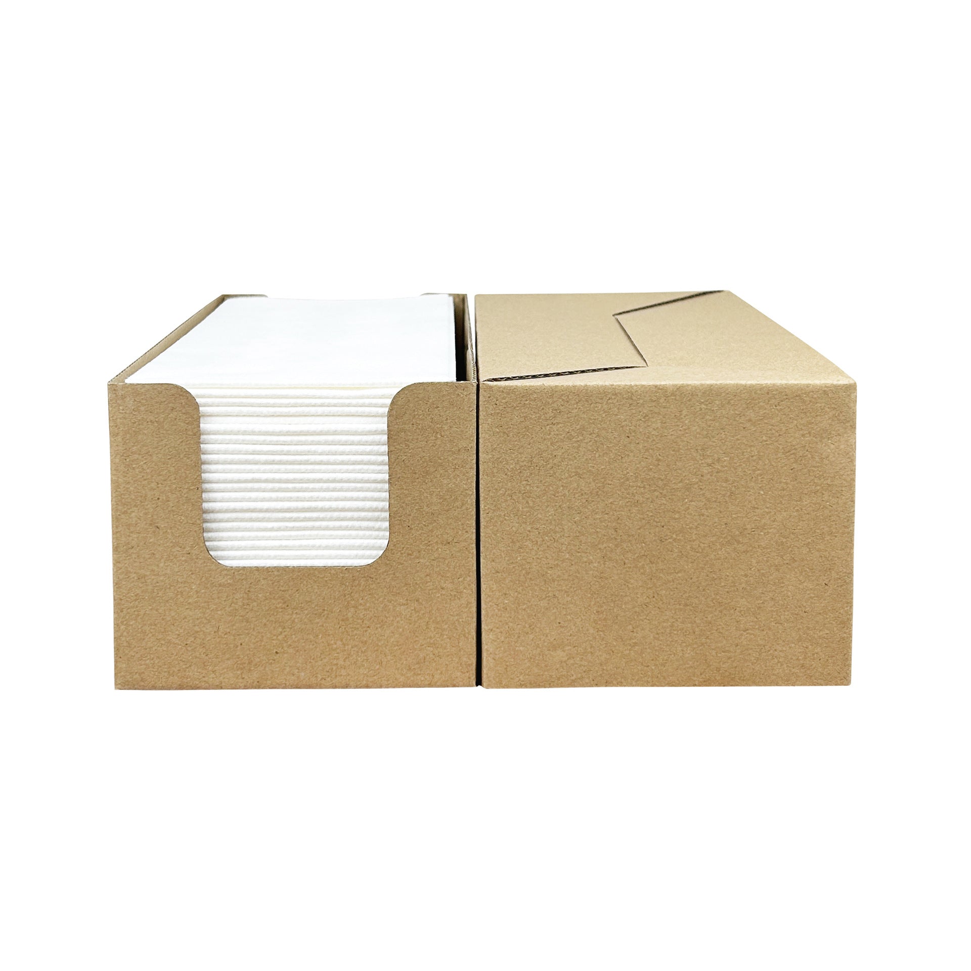 Linen-like airlaid napkins packed in box for food service