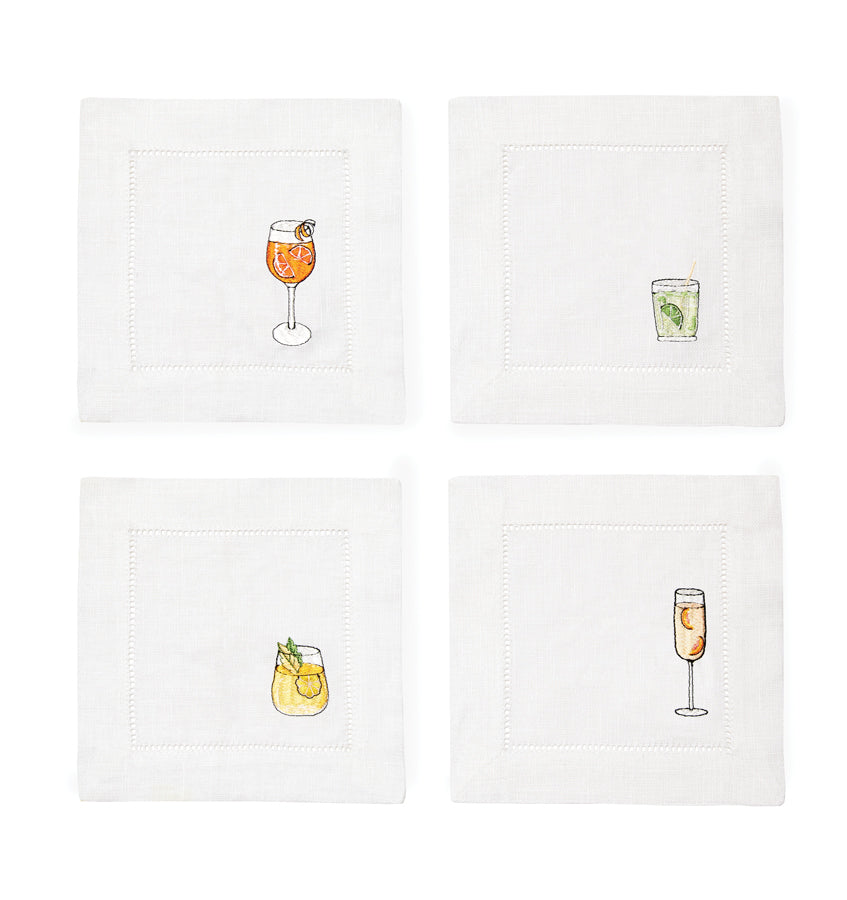15x15 Amazon's Best-selling Personalized Embroidered Single-letter Cocktail Napkins, White Linen Napkins for Restaurants HLCLN2303