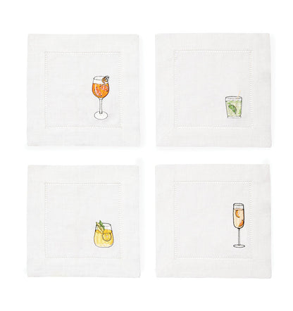 15x15 Amazon's Best-selling Personalized Embroidered Single-letter Cocktail Napkins, White Linen Napkins for Restaurants HLCLN2303