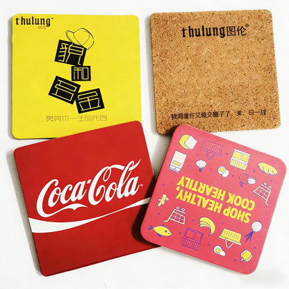 OEM Custom Wooden Coasters Factory | Square & Round MDF Cork Coasters Manufacturer | Absorbent Beverage & Bar Coasters Supplier HLCOA1010
